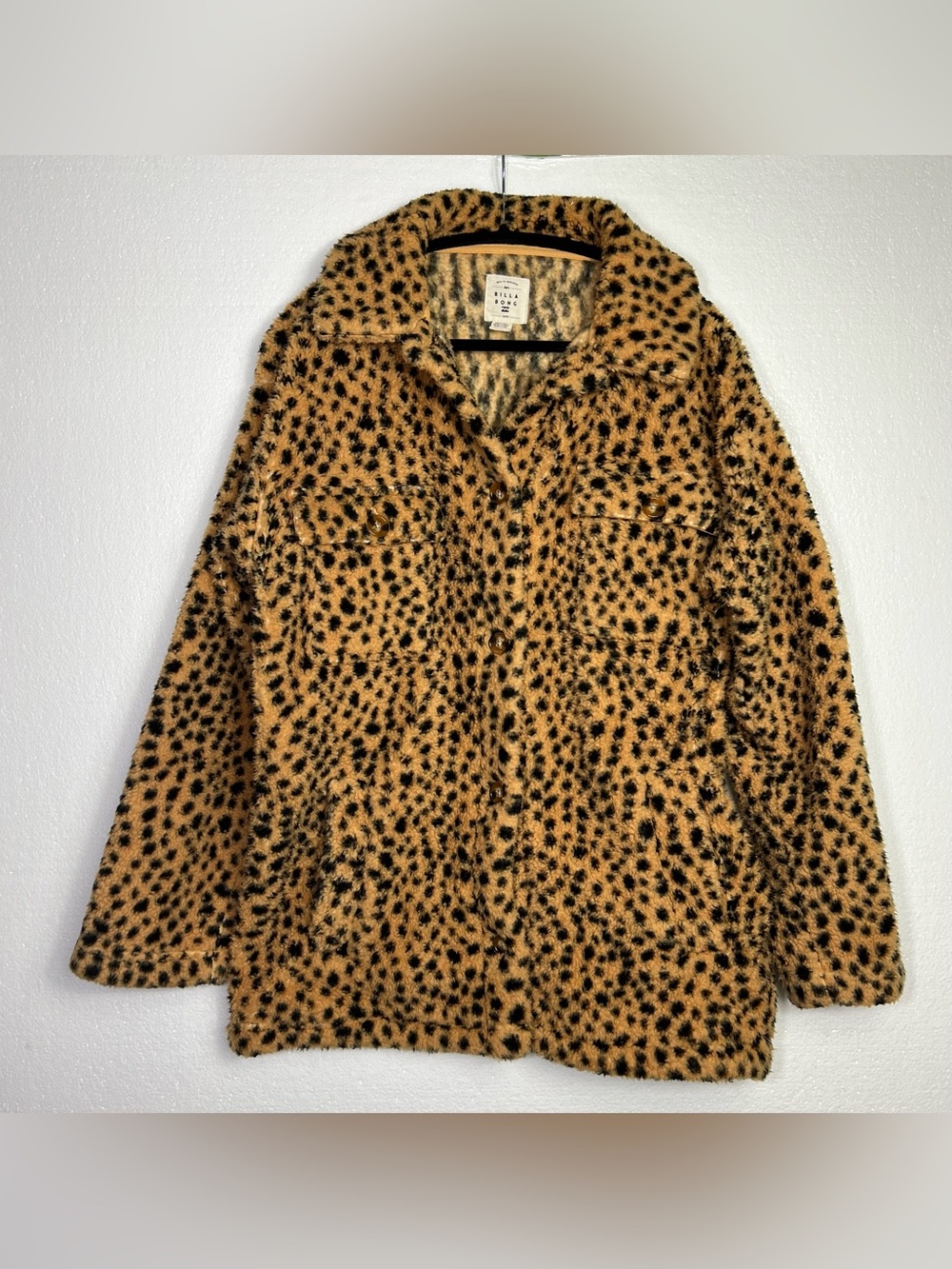 Billabong Fairbanks fleece jacket cheetah print size L